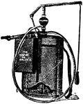 A portable barrel outfit, called a Deming kerosene emulsion knapsack used to spray insecticide