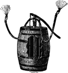 A barrel outfit, called an Empire barrel used to spray insecticide