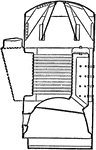 A vertical boiler with internal combustion chamber