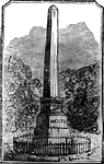 A monument to Generals Wolfe and Montcalm, both slain at the Heights of Abraham.