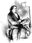 The piece is a portrait of the artist, Joseph Turner from a sketch by John Gilbert.