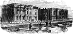 The remains of the Capitol Building after the fire during the War of 1812.