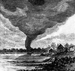 A tornado is a rotating column of air which is in contact with a cloud base and the surface of the earth.