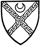 Mayster Elwett of Yorke chyre in a 15th-century roll bears Silver a saltire of chains sable with a crescent in the chiefe