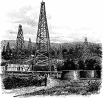 A field of oil wells.