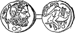 Coin of Brindaban, a town in Northwest India.