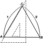 Method to construct an isosceles triangle