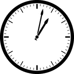 Round clock with dashes showing time 1:02