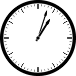 Round clock with dashes showing time 1:03