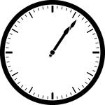 Round clock with dashes showing time 1:06