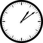 Round clock with dashes showing time 1:09