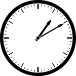 Round clock with dashes showing time 1:10