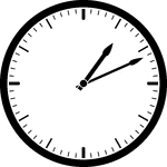 Round clock with dashes showing time 1:11