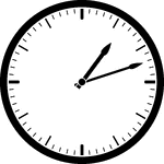 Round clock with dashes showing time 1:12