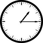Round clock with dashes showing time 1:15