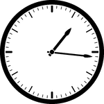 Round clock with dashes showing time 1:16