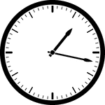 Round clock with dashes showing time 1:17