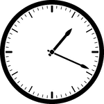 Round clock with dashes showing time 1:19
