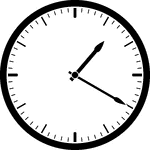 Round clock with dashes showing time 1:20