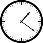 Round clock with dashes showing time 1:21