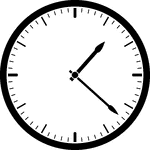 Round clock with dashes showing time 1:22