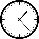 Round clock with dashes showing time 1:23
