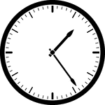 Round clock with dashes showing time 1:24
