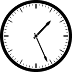 Round clock with dashes showing time 1:26