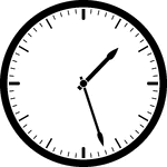 Round clock with dashes showing time 1:27