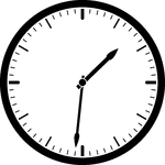 Round clock with dashes showing time 1:31