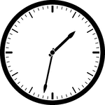 Round clock with dashes showing time 1:32