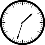 Round clock with dashes showing time 1:33