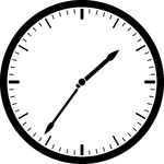 Round clock with dashes showing time 1:36