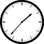 Round clock with dashes showing time 1:37