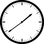 Round clock with dashes showing time 1:39