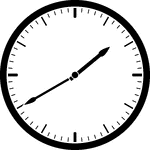 Round clock with dashes showing time 1:40