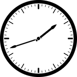 Round clock with dashes showing time 1:42