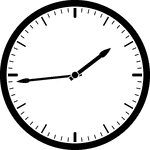 Round clock with dashes showing time 1:44