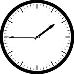 Round clock with dashes showing time 1:45