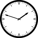 Round clock with dashes showing time 1:48