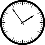 Round clock with dashes showing time 1:54