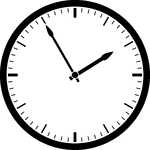 Round clock with dashes showing time 1:55