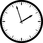 Round clock with dashes showing time 1:57