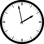 Round clock with dashes showing time 1:58