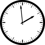 Round clock with dashes showing time 1:59