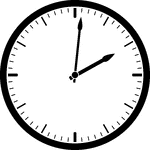 Round clock with dashes showing time 2:01