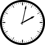Round clock with dashes showing time 2:02