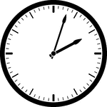 Round clock with dashes showing time 2:03