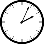 Round clock with dashes showing time 2:04