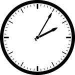 Round clock with dashes showing time 2:05